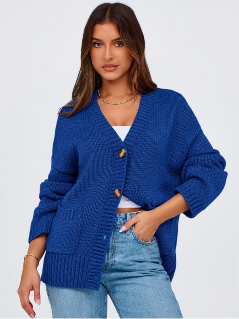 Prettygarden Women's Blue Cardigan